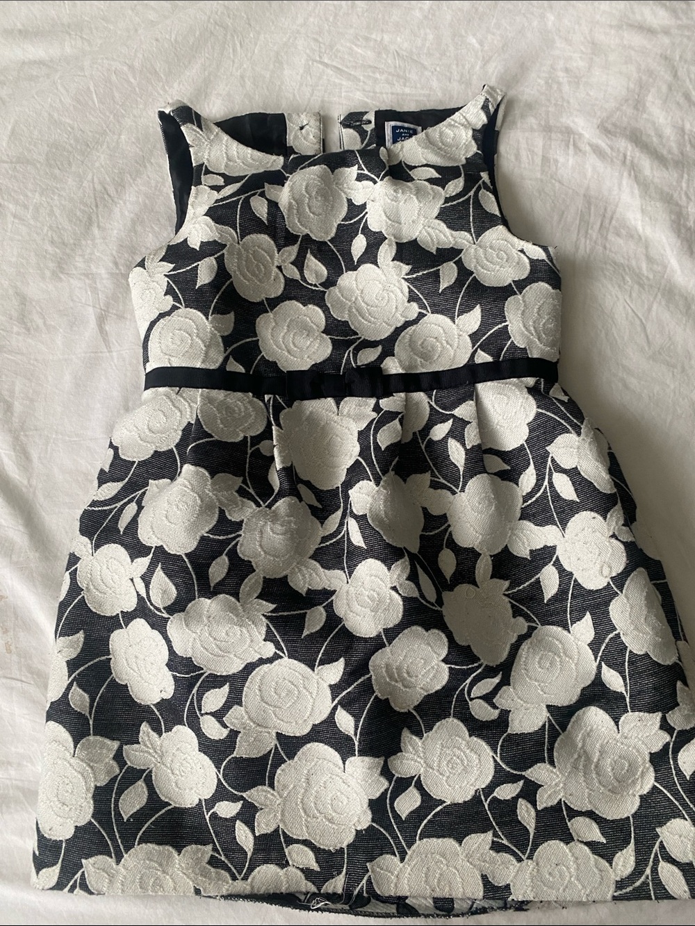 Black & White Floral Sleeveless Kids Dress - Janie and Jack